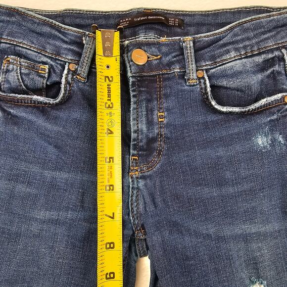 Zara Jeans Size 2 Trafaluc Denimwear Womens Skinny Distressed Puckered - Picture 9 of 12